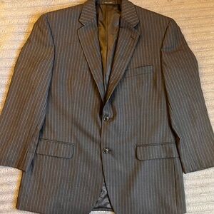 Calvin Klein 42R Men's Charcoal Black Pinstripe Blazer